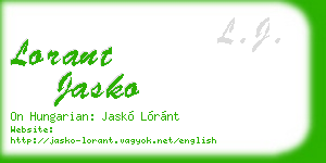 lorant jasko business card