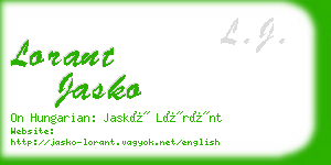 lorant jasko business card